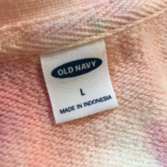 Old Navy Tie Dye Sweatshirt Womens Large White Pink Multicolor Hippie Comfy - Picture 4 of 8